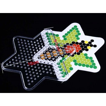 1 pieces 5mm Hama Beads Template With Color Paper Plastic Stencil Jigsaw Perler Beads Diy Transparent Shape Puzzle Pegboard