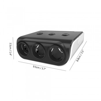 Onever 1 to 3 Cigarette Lighter Splitter 4 USB Port Car Charger Support Smart Fast Charging for Car Recorder Mobile Phone Tablet
