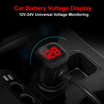 3 Socket 2 USB Car Cigarette Lighter Splitter 120W 3.1A 12V/24V Automobile Charger Adapter With Voltage Display For Phone DVR