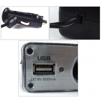 High Quality 3 Way Car Cigarette Lighter Socket Splitter Charger Power Adapter DC+USB Port Plug 12V-24V Free Shipping