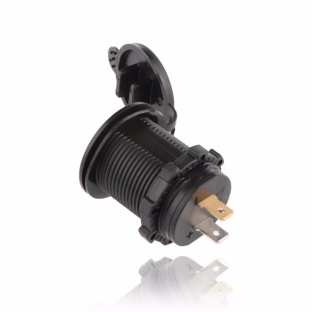 Car 2.1A USB Socket Charger 5V 2.1A/1A High Quality with Voltmeter Modification Accessory for Motorcycle Truck ATV Boat 12-24v