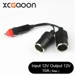 XCGaoon 2 Ways Triple Car Cigarette Lighter Splitter Female Socket Plug Power Adapter Connector, input 12V Output 12V 10A