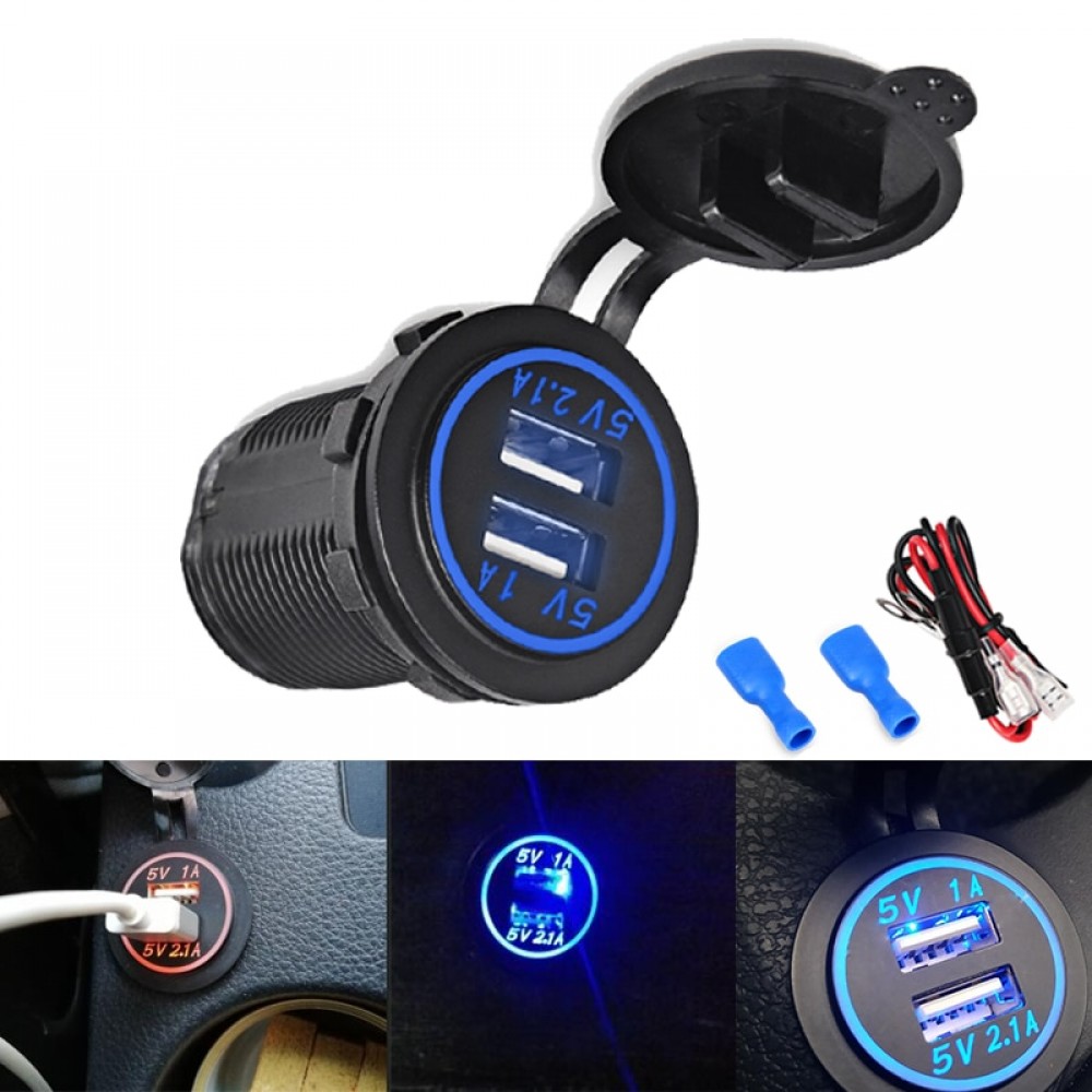 2.1A/1A Led Display Auto USB Car Charger Cigarette Lighter Adapter Socket Outlet Power Charger Car 4.2A 2 USB Ports DC 12V-24v