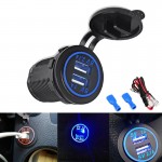 2.1A/1A Led Display Auto USB Car Charger Cigarette Lighter Adapter Socket Outlet Power Charger Car 4.2A 2 USB Ports DC 12V-24v
