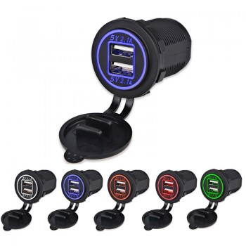2.1A/1A Led Display Auto USB Car Charger Cigarette Lighter Adapter Socket Outlet Power Charger Car 4.2A 2 USB Ports DC 12V-24v
