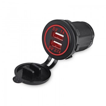 2.1A/1A Led Display Auto USB Car Charger Cigarette Lighter Adapter Socket Outlet Power Charger Car 4.2A 2 USB Ports DC 12V-24v