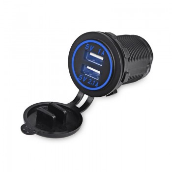2.1A/1A Led Display Auto USB Car Charger Cigarette Lighter Adapter Socket Outlet Power Charger Car 4.2A 2 USB Ports DC 12V-24v