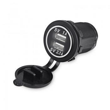 2.1A/1A Led Display Auto USB Car Charger Cigarette Lighter Adapter Socket Outlet Power Charger Car 4.2A 2 USB Ports DC 12V-24v