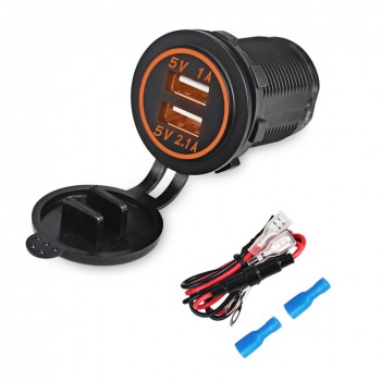 2.1A/1A Led Display Auto USB Car Charger Cigarette Lighter Adapter Socket Outlet Power Charger Car 4.2A 2 USB Ports DC 12V-24v