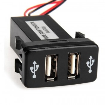 Marsnaska Free Shipping Car 2.1A Dual USB Port Charger Smartphone PDA DVR + Audio Input for Toyota VIGO Best Quality
