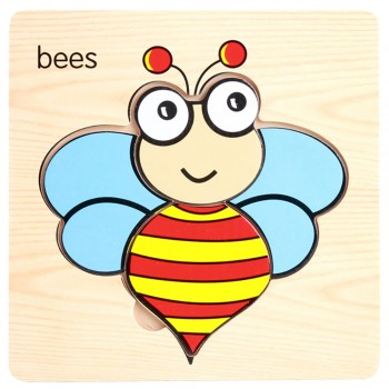 Wooden Toys Building Blocks For Baby Educational Montessori Jigsaw Puzzel For Children 3 years Cat Animal Baby Training JA25a