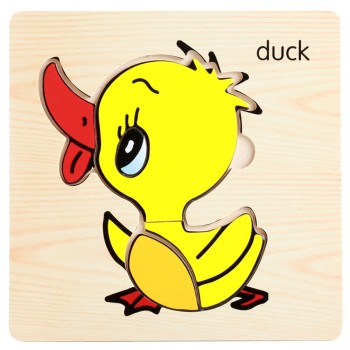 Wooden Toys Building Blocks For Baby Educational Montessori Jigsaw Puzzel For Children 3 years Cat Animal Baby Training JA25a