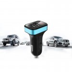 Dual USB Port Car Charger 2.1A Adaptor With Digital Voltmeter Gauge Display For Cigarette Lighter DC 12V-24V