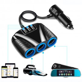 universal 3 ways car auto cigarette lighter socket splitter power 12v female car cigarette lighter socket plug connector