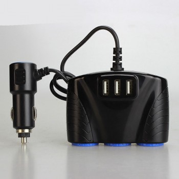 universal 3 ways car auto cigarette lighter socket splitter power 12v female car cigarette lighter socket plug connector