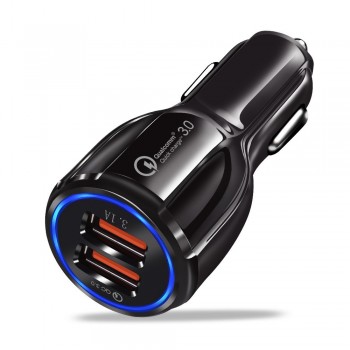 Quick Charge 3.0 Car Charger For Mobile Phone Dual Usb Power adapter Qualcomm Qc 3.0 Fast Charging Adapter Mini Usb Car Charger