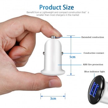Dual USB Car Charger 5V 3.1A max For iphone X 8 7 Plus Universal car cigarette lighter adapter For Samsung S7 S6 USB Chargers