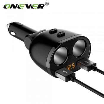 2 Way Auto Car Cigarette Lighter Socket Splitter Charger 3.1A Dual USB Car Charger Power Adapter for iPhone Samsung GPS DVR Cam