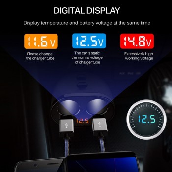 2 Way Auto Car Cigarette Lighter Socket Splitter Charger 3.1A Dual USB Car Charger Power Adapter for iPhone Samsung GPS DVR Cam