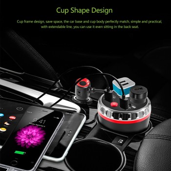 Onever 5V 3.1A 4 USB Expand Back Seat Car Charger Car Cup Electronic Lighter Socket Splitter Tablet Dual Cigarette Lighter