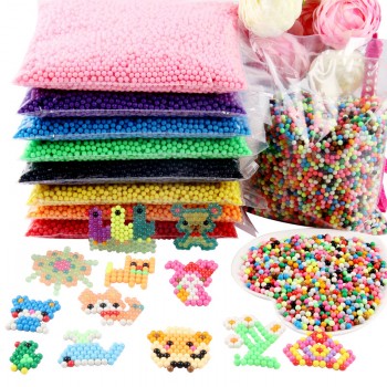 6000pcs / set DIY Water Spray Magic Aquarium Beads Manual 3D Aquabeads 5mm Hama Beads 500g Refill Wholesale Aqua beads toys