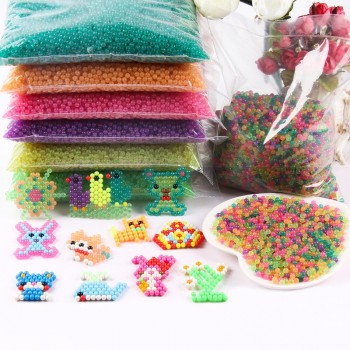 6000pcs / set DIY Water Spray Magic Aquarium Beads Manual 3D Aquabeads 5mm Hama Beads 500g Refill Wholesale Aqua beads toys