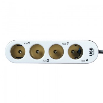 KROAK 4 Way Car Power Adapter Cigarette Lighter Socket Splitter Charger 12V/24V USB+LED Light Switch