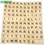 Crafts Wood Alphabets M3132 100 Wooden Scrabble Tiles Black Letters Numbers For