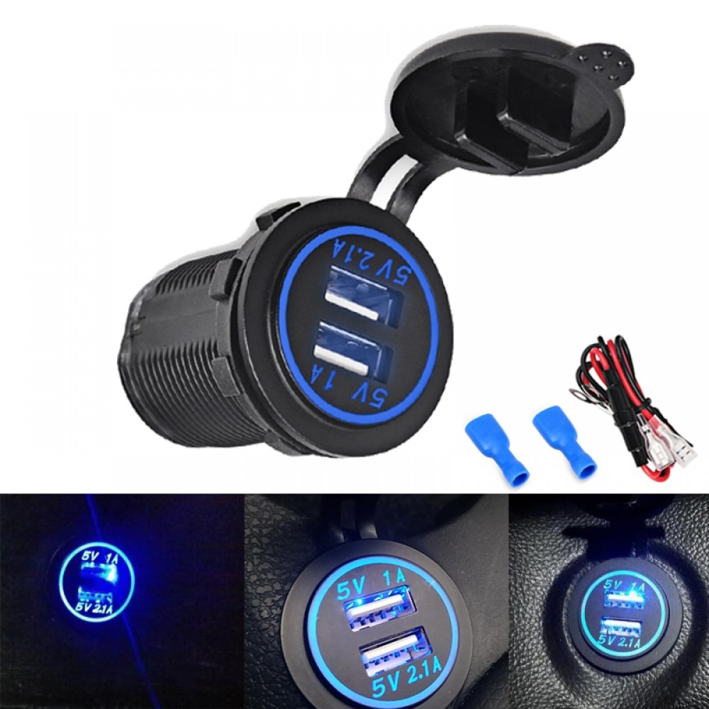 4.1A Auto Cigarette Lighter USB Car Adapter Socket Charger Led Display USB Cigarette Lighter Car Charger Phone For BMW Audi