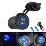 4.1A Auto Cigarette Lighter USB Car Adapter Socket Charger Led Display USB Cigarette Lighter Car Charger Phone For BMW Audi