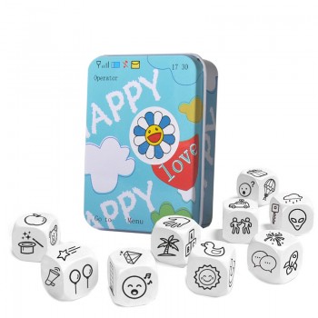 New Telling Story Dice Game Magic Cube Story Metal Box/Bag English Instructions Family/Parents/Party Funny Imagine Toys