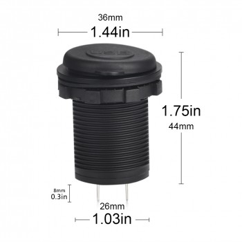 Truck ATV Boat USB Socket Charger Motorcycle 5V 2.1A 1A Car Cigarette Lighter Socket USB Charger Power Adapter Outlet 12V-24V