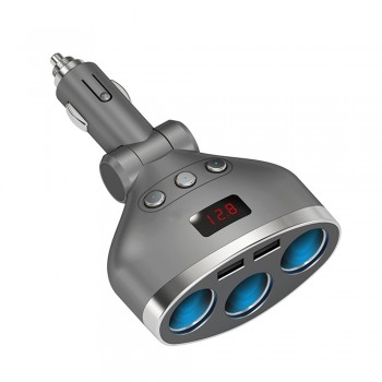 5V 1A/2.4A Dual USB Car Cigarette Lighter Splitter Socket Adapter 120W LED Voltage Monitor Auto Car USB Plug Converter DY101