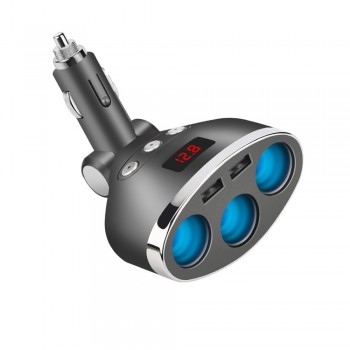 5V 1A/2.4A Dual USB Car Cigarette Lighter Splitter Socket Adapter 120W LED Voltage Monitor Auto Car USB Plug Converter DY101