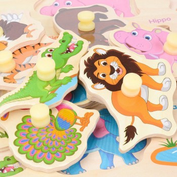 30cm Kid Early Educational Toys Baby Hand Grasp Wooden Toy Puzzle Alphabet Digit Learning Education Child Wood Jigsaw Toy