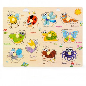 30cm Kid Early Educational Toys Baby Hand Grasp Wooden Toy Puzzle Alphabet Digit Learning Education Child Wood Jigsaw Toy