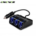 Onever Dual USB Port 3 Car Cigarette Lighter Plug Power Adapter 120W 5V Output Car Cigarette Lighter Socket Splitter Charger 12V