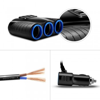 Cigarette Lighter Power Splitter with USB for Car Cigarette Lighter adapter for Music MP3 GPS DVR Auto Cigarette Lighter Socket