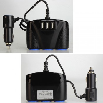 Cigarette Lighter Power Splitter with USB for Car Cigarette Lighter adapter for Music MP3 GPS DVR Auto Cigarette Lighter Socket
