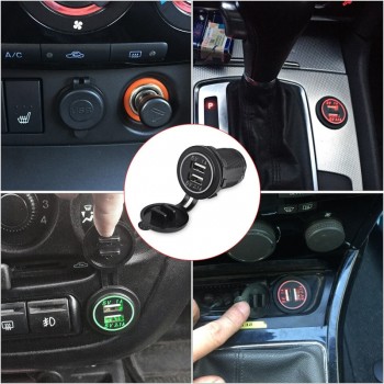 USB Power Outlet For Car Motorcycle Auto Truck Boat Led Charging Socket Car Power Charger 2.1A/1A Dual USB Outlet 12V-24V