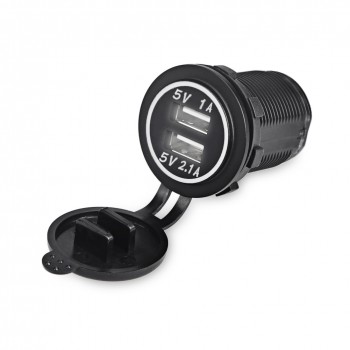 USB Power Outlet For Car Motorcycle Auto Truck Boat Led Charging Socket Car Power Charger 2.1A/1A Dual USB Outlet 12V-24V