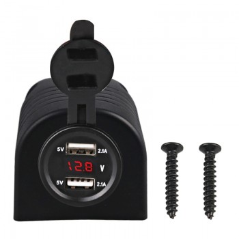USB Power Outlet For Car Motorcycle Auto Truck Boat Led Charging Socket Car Power Charger 2.1A/1A Dual USB Outlet 12V-24V