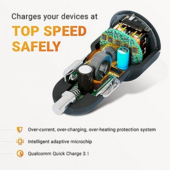 12V Aluminum Alloy Charger Adapter 3.1A Digital LED Voltage Display Dual USB Port Fast Car Charging Fit for iPhone X/8/7/6s/Plus