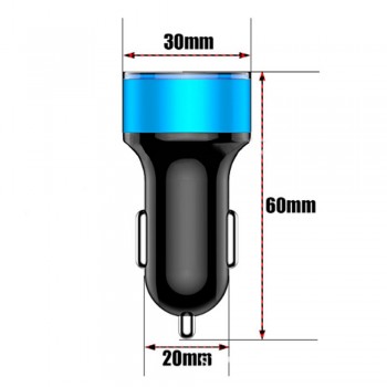 12V Aluminum Alloy Charger Adapter 3.1A Digital LED Voltage Display Dual USB Port Fast Car Charging Fit for iPhone X/8/7/6s/Plus