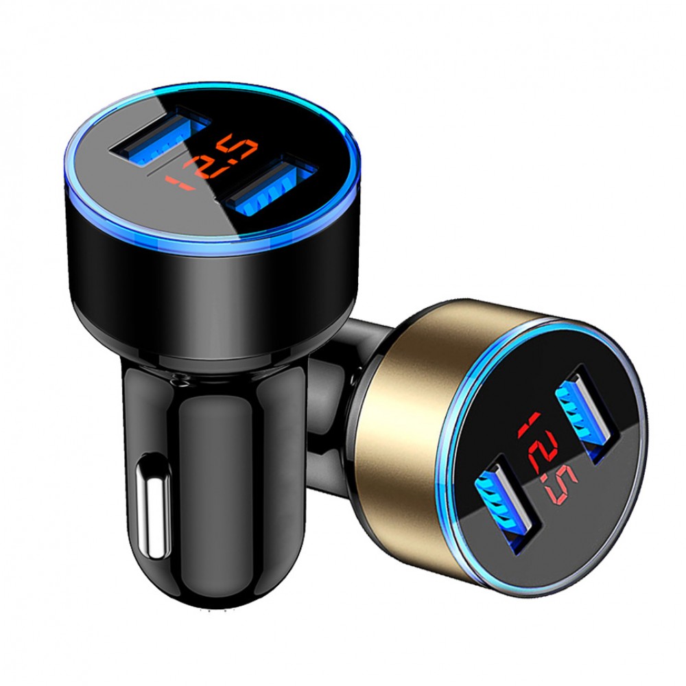 Dual USB Car Charger 5V 3.1A  Auto Charger GPS Navigator Car Quick Charge Universal for Smart Iphone Xiaomi with Voltage display