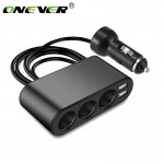 Onever 3 Way Auto Car Cigarette Lighter Socket Splitter Charger 3.1A Dual USB Car Charger Power Adapter for iPhone Samsung GPS