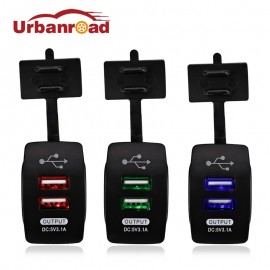 12v Dual USB Motorcycle Charger Auto Truck ATV Boat Car Cigarette Lighter Socket splitter Outlet Power Adapter 3 Colors