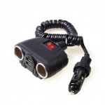 Car Charger 3.1A 120W Dual USB Adapter 2 Socket Car Cigarette Lighter Splitter Adapter with Switch Build-in Fuse DC12V-24V