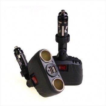 Car Charger 3.1A 120W Dual USB Adapter 2 Socket Car Cigarette Lighter Splitter Adapter with Switch Build-in Fuse DC12V-24V