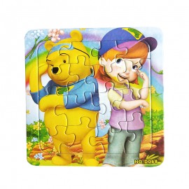 Puzzles Digital Paper Famous Cartoon Winnie Educational Toy for Children 9/12/16PCS Puzzle Game Free Shipping Kid Toys